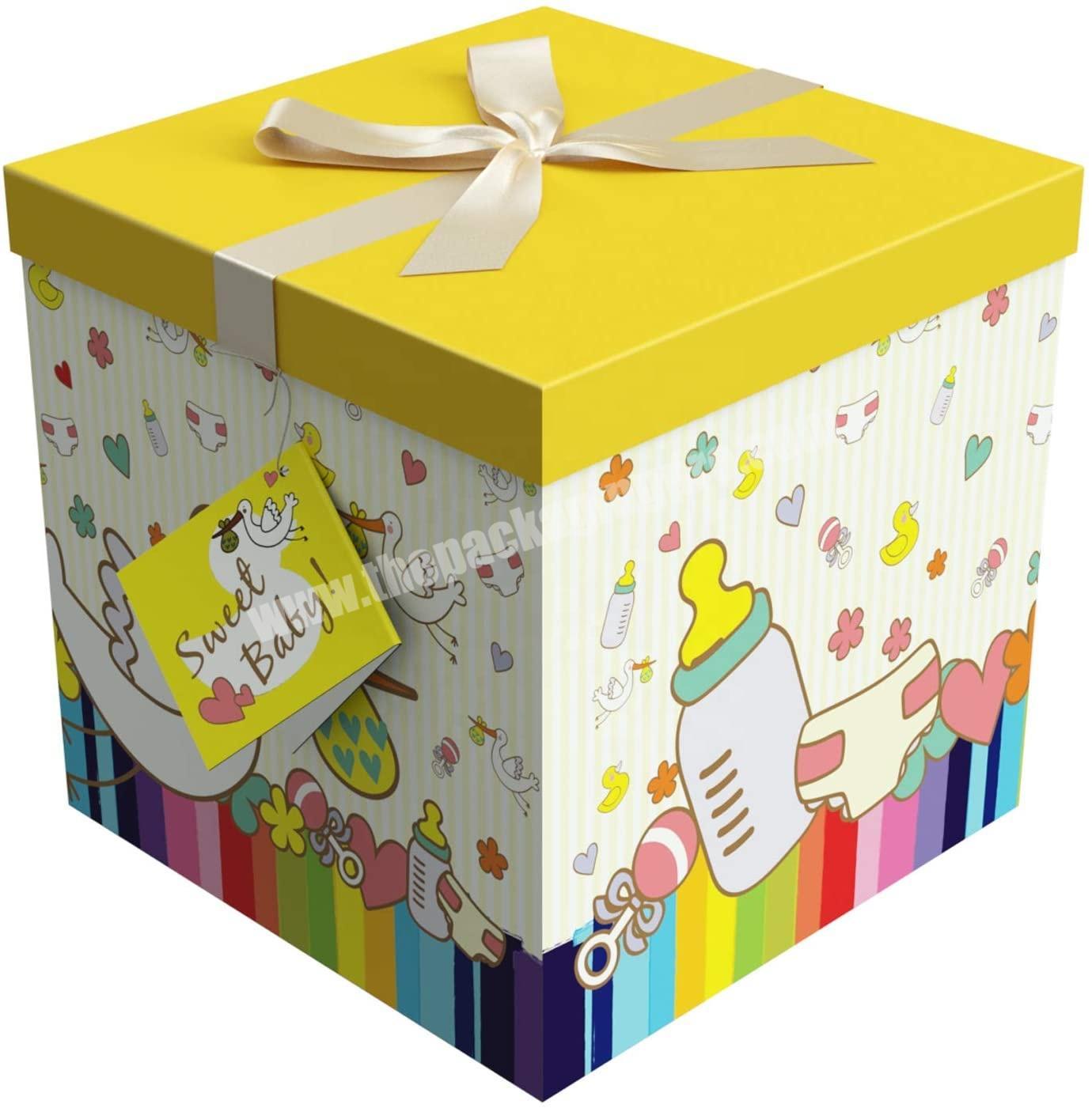 Gift Box easy to assemble & reusable No glue required  for children's gifts and bridal showers