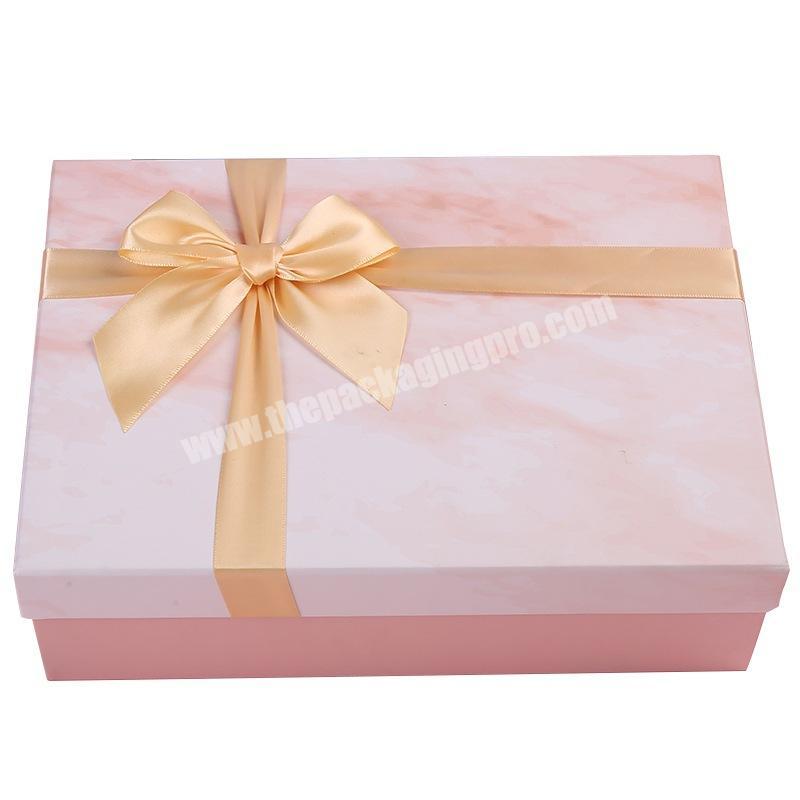 Gift Lipstick Cosmetic Packaging Box Scarf Birthday Gift Recyclable Pink Hard Cardboard Top And Base Gift Box For Packaging