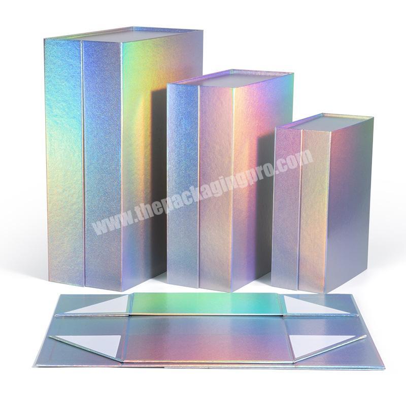 Gift foldable magnetic paper box product packaging holographic magnetic box