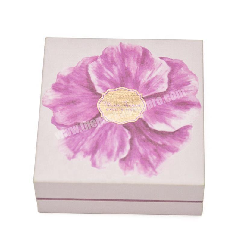 Girlfriend's birthday present paper gift box custom flower design necklace jewelry packing box