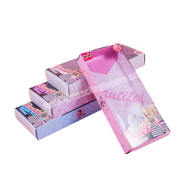 Girl's Toy Packaging Carton Doll Gift Paper Box With PVC Window