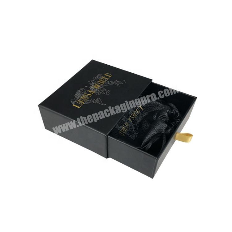 Gold Stamping Logo Art Paper Board Drawer Box For Gem Obsidian Bracelet Jewelry Packaging