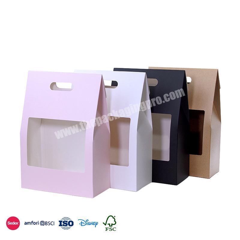 Good Price Good Quality Personalized minimalist packaging with square display window flower box kraft