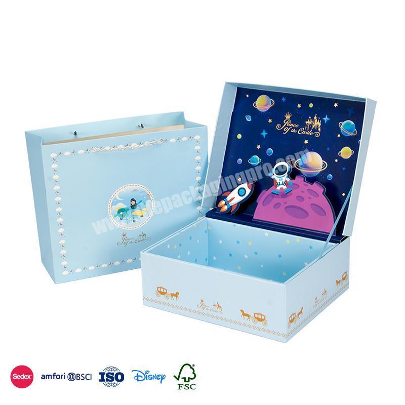Good Price Good Quality pink blue romantic cute cartoon elements double-sided decoration birthday gift box