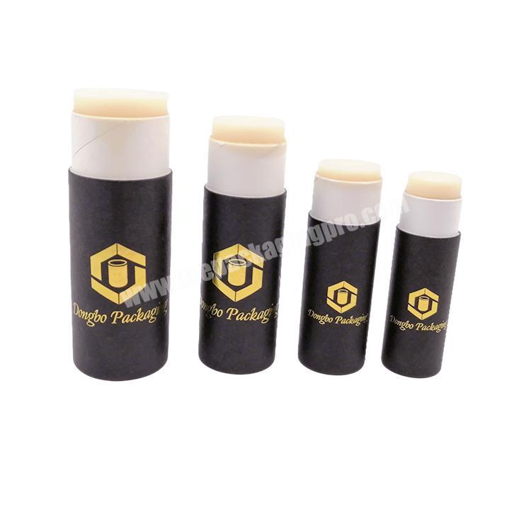 Good Quality Cosmetic Cardboard  Tube Black Lip Balm BIodegradable Push Up Paper Tubes