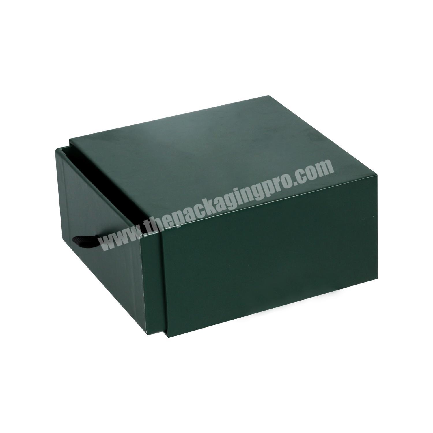 Guangdong Manufacture Customized Luxury Cardboard Packaging Drawer Box with Logo Golden Stamped