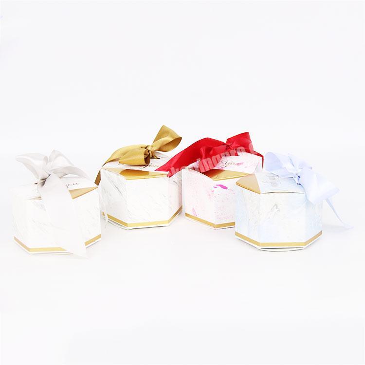 Guangzhou manufacturer luxury mini flat packed gift paper box with ribbon