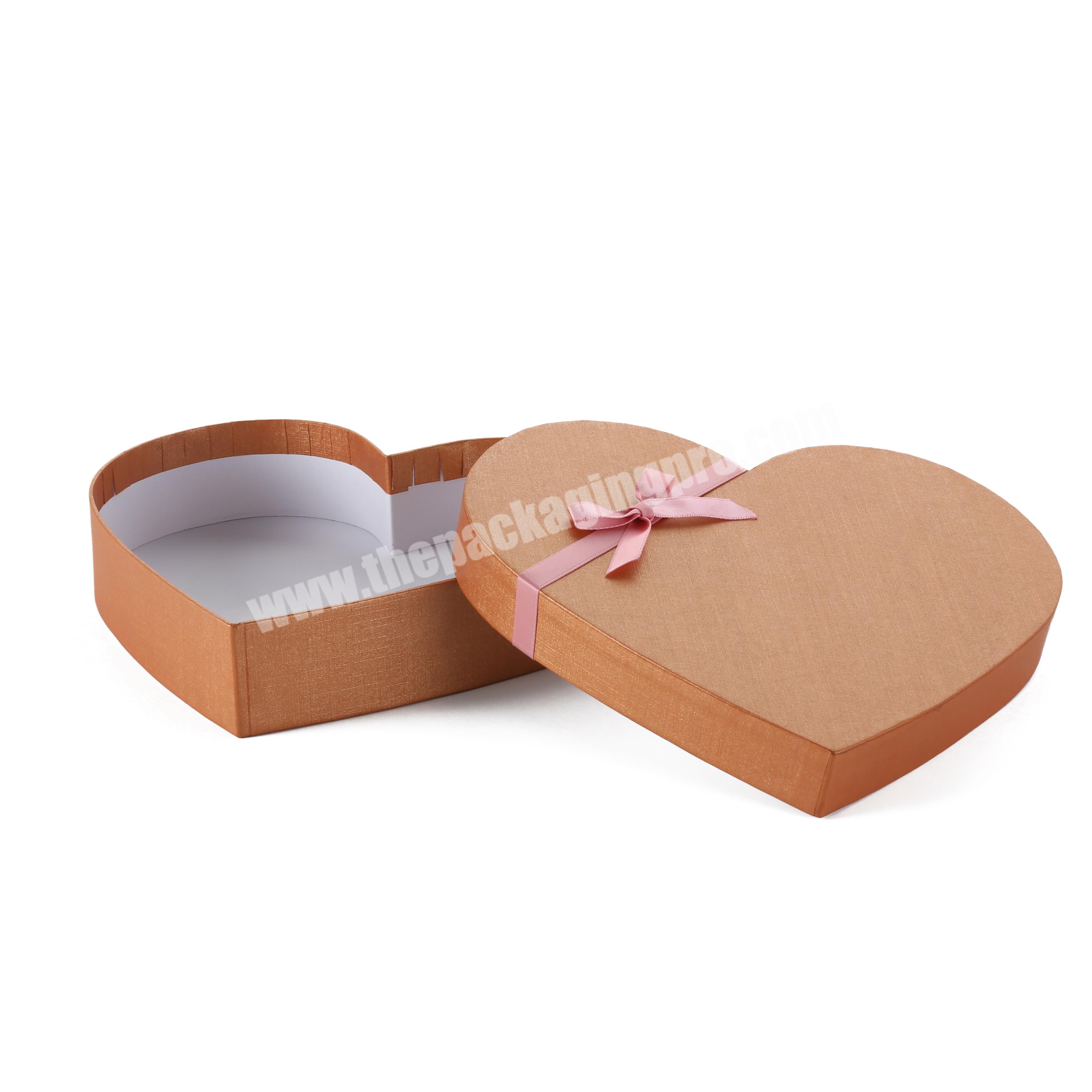 Heart shape rigid box with ribbon heart shape gift box