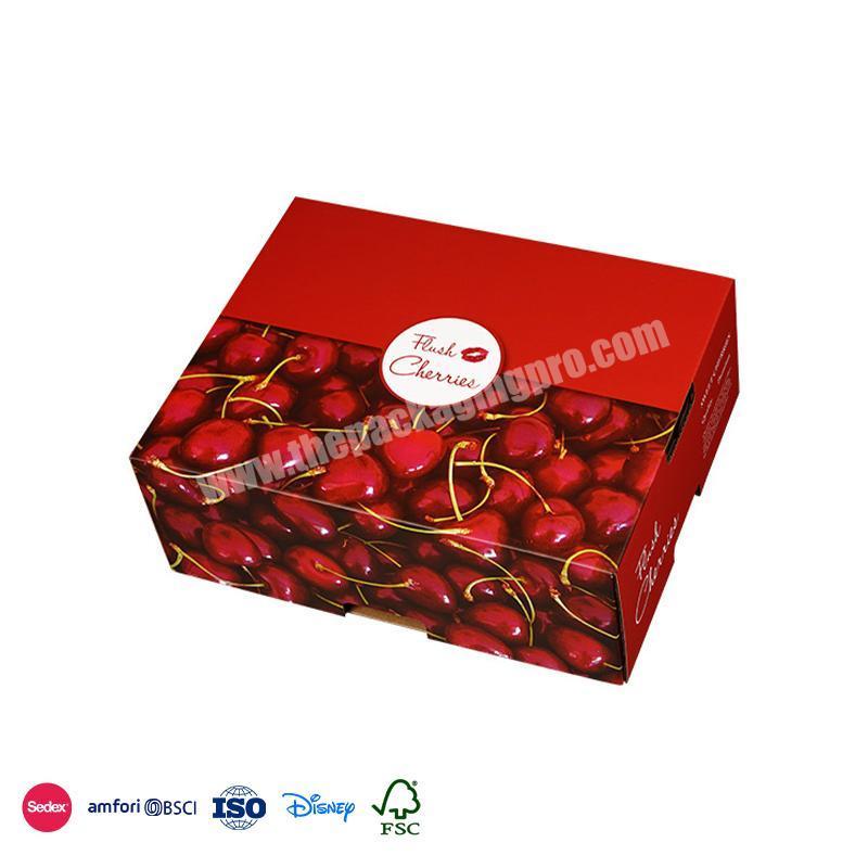 High Performance Red Luxury High Quality Belt Tote Bag corrugated paper box for cherries fruit packing manufacturer