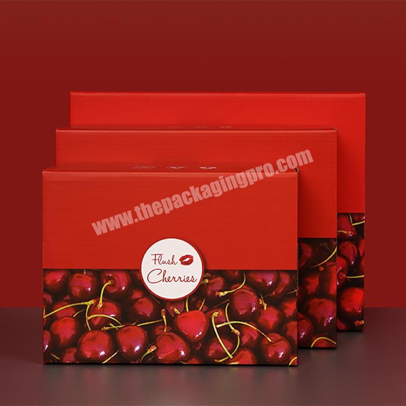 personalize High Performance Red Luxury High Quality Belt Tote Bag corrugated paper box for cherries fruit packing