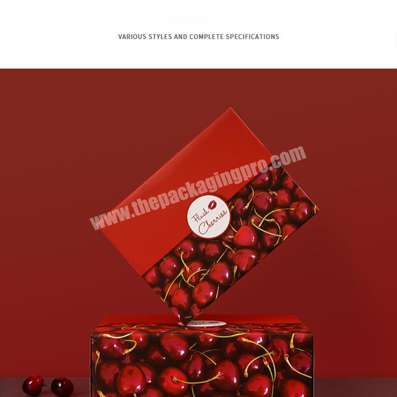 custom High Performance Red Luxury High Quality Belt Tote Bag corrugated paper box for cherries fruit packing 