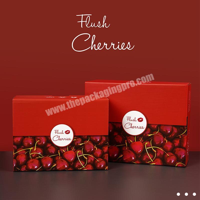High Performance Red Luxury High Quality Belt Tote Bag corrugated paper box for cherries fruit packing wholesaler