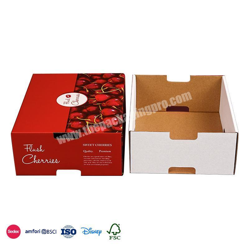 High Performance Red Luxury High Quality Belt Tote Bag corrugated paper box for cherries fruit packing