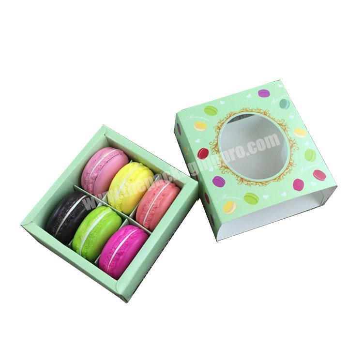 High Quality Custom Logo Biscuit Packing Carton Macaron Packing Box Hollow-out with Window