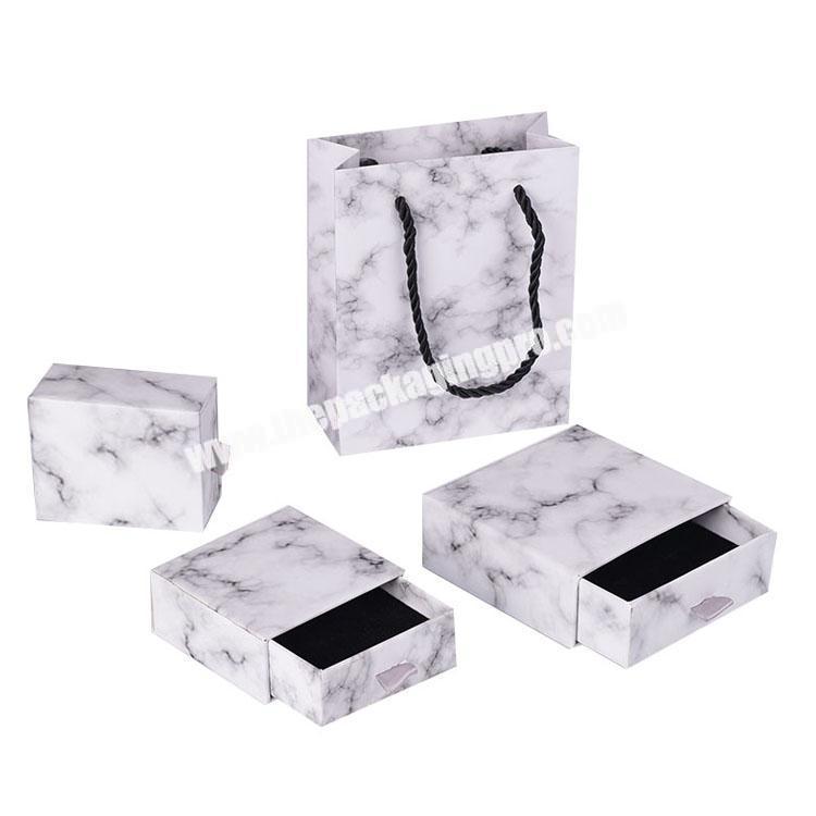 Hot Sale Custom Marble Set Paper Bag Gift Box Jewelry Packaging Box