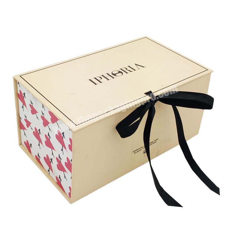 High Quality Gift Box With Magnet Closure And Custom Logo Folding Magnet Box With Ribbon Wholesale Custom Magnet Box
