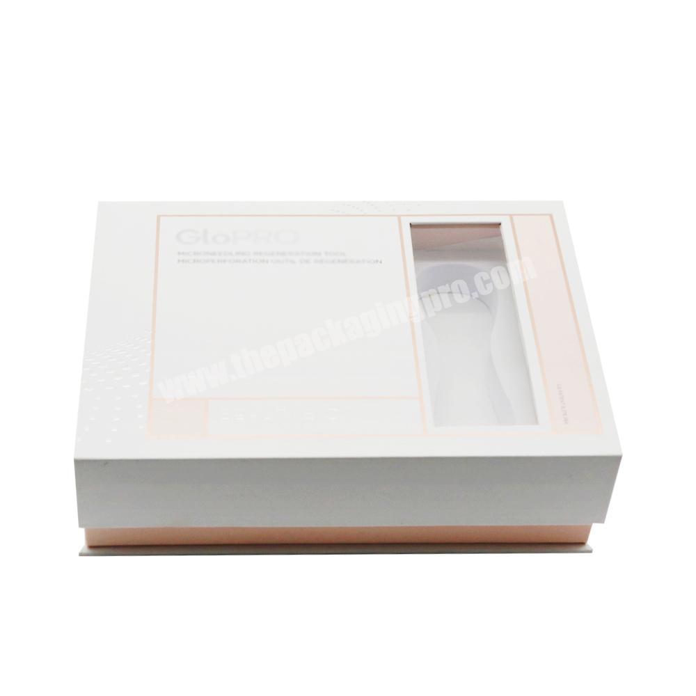 High Quality Magnetic Cardboard Box Pink Gift Packaging Box for Cosmetic with Window