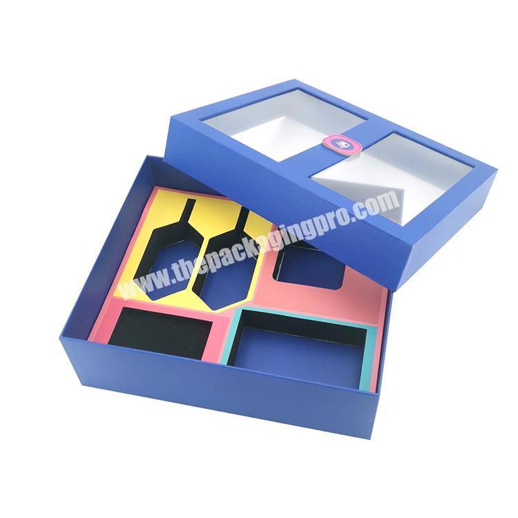 Luxury Setup Paper Gift Boxes High Quality Telescoping Packaging Boxes with Insert Telescoping Gift Box with Clear Lid