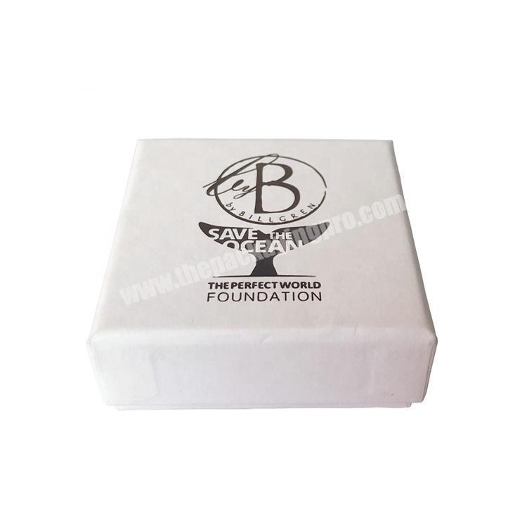 High Quality White Jewelry Rigid Cardboard Packaging Gift Lid Box With Foam Insert