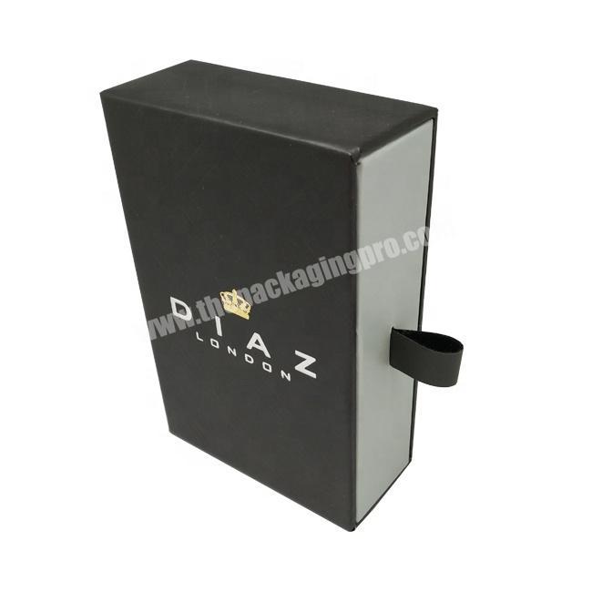 High-end Personalized Custom Logo Black Cardboard Drawer Box Gift Packaging Box