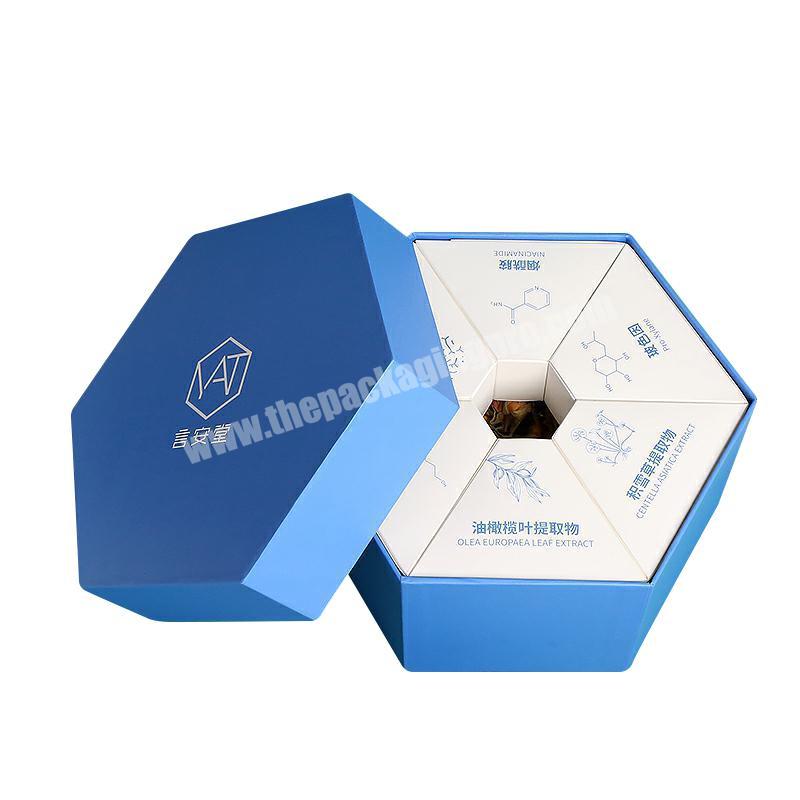 High-end and Graceful Hexagon Wedding Favor Gift Box Cosmetic Freeze-dried Powder Storage Box Cardboard Packaging Box