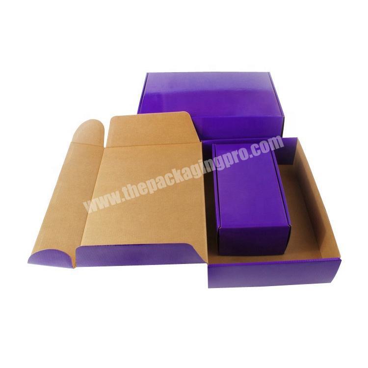 High quality  custom design printed  purple color corrugated mailer box for packaging manufacturer