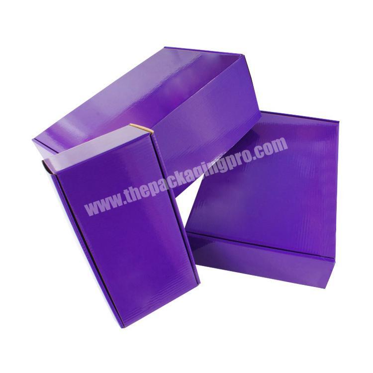 personalize High quality  custom design printed  purple color corrugated mailer box for packaging