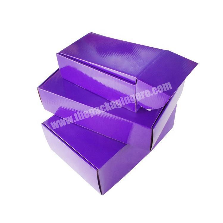 High quality  custom design printed  purple color corrugated mailer box for packaging wholesaler