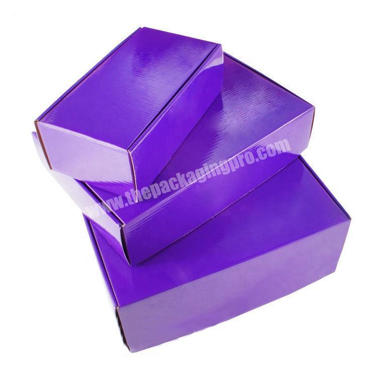 High quality  custom design printed  purple color corrugated mailer box for packaging