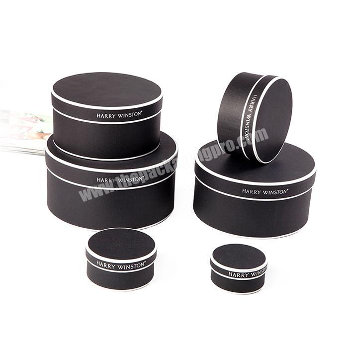High quality custom different design black round paper box package