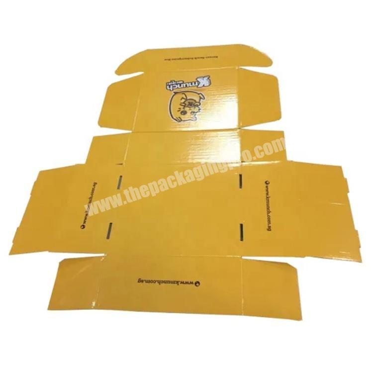 personalize High quality customized  yellow color printed box paper corrugated mailer box for packaging