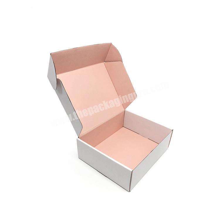High quality low price clothing glossy white mailer boxes shipping package custom logo