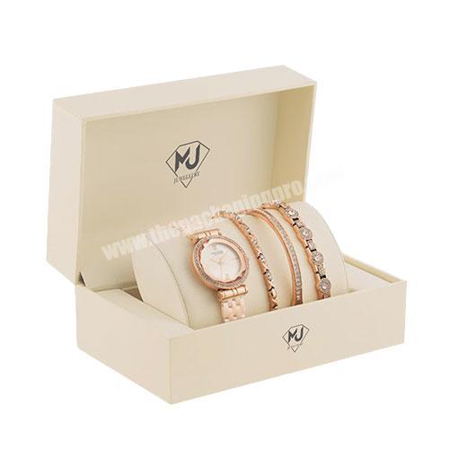 High quality watch and bracelet set women jewelry gift boxes gold paper custom logo packaging bracelet box