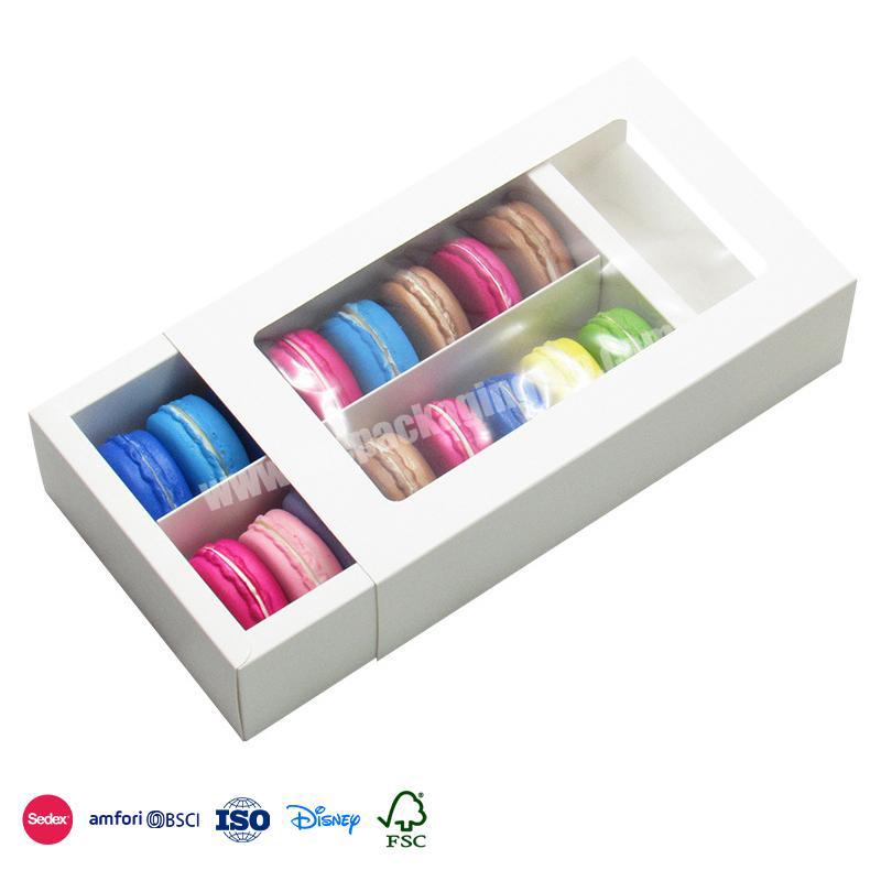 Hot Sale & High Quality Drawer type transparent and convenient to display food material color box for Macaron