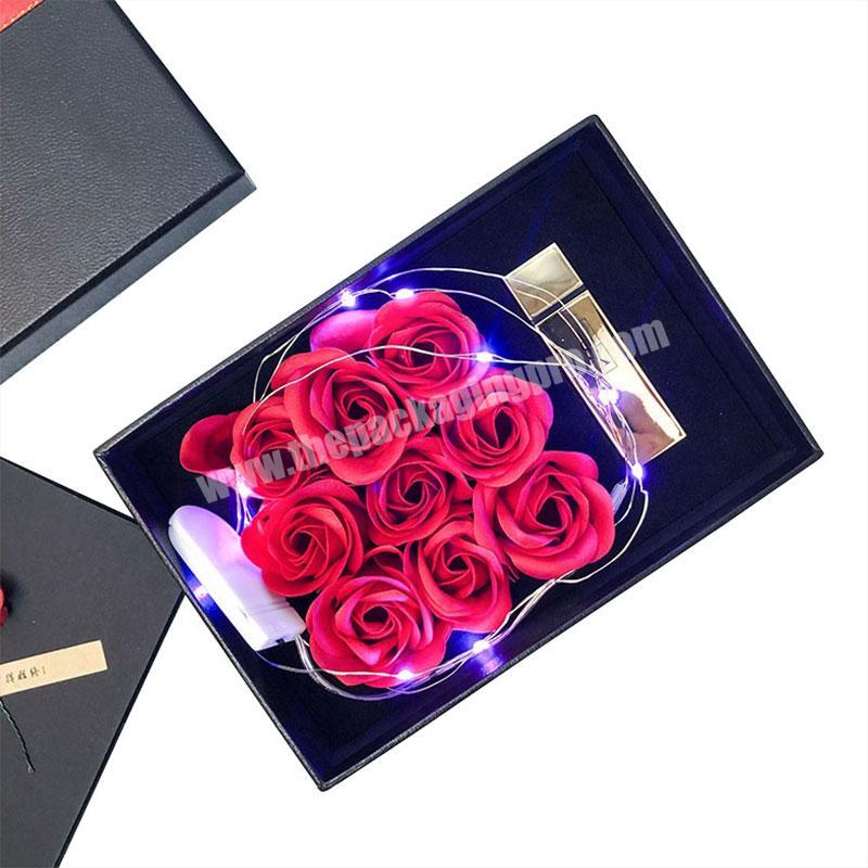 custom Hot Sale Lasting Eternal Decorative Preserved Rose Flowers Arrangements In Small Square Gift Boxes For Valentine Gifts 