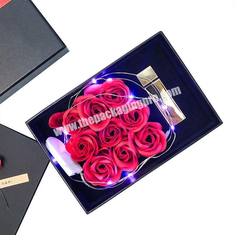 custom New Product Handmade Paper Cardboard Artificial Flowers Decorative Preserved Roses Flower In Box 