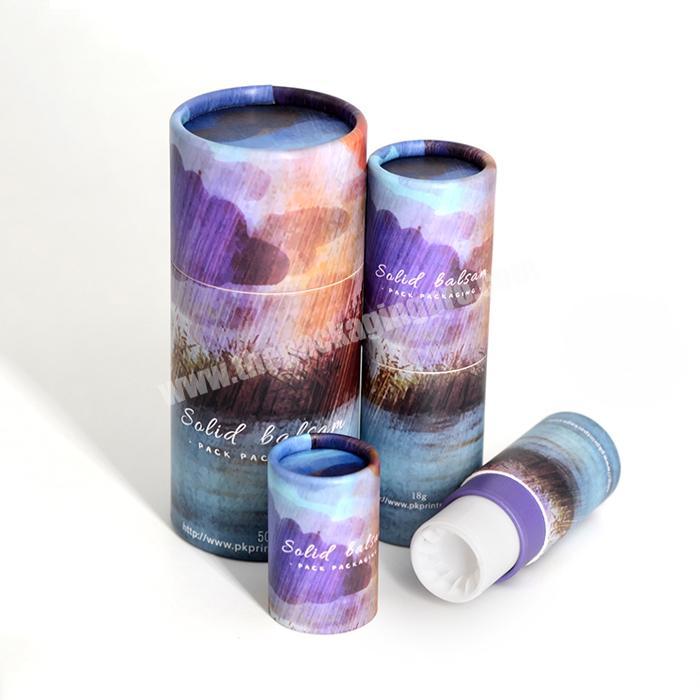 Fancy Design Custom Printing Biodegradable Cardboard Deodorant Containers Twist Up Paper Tubes for Lip Balm Sunscreen Stick