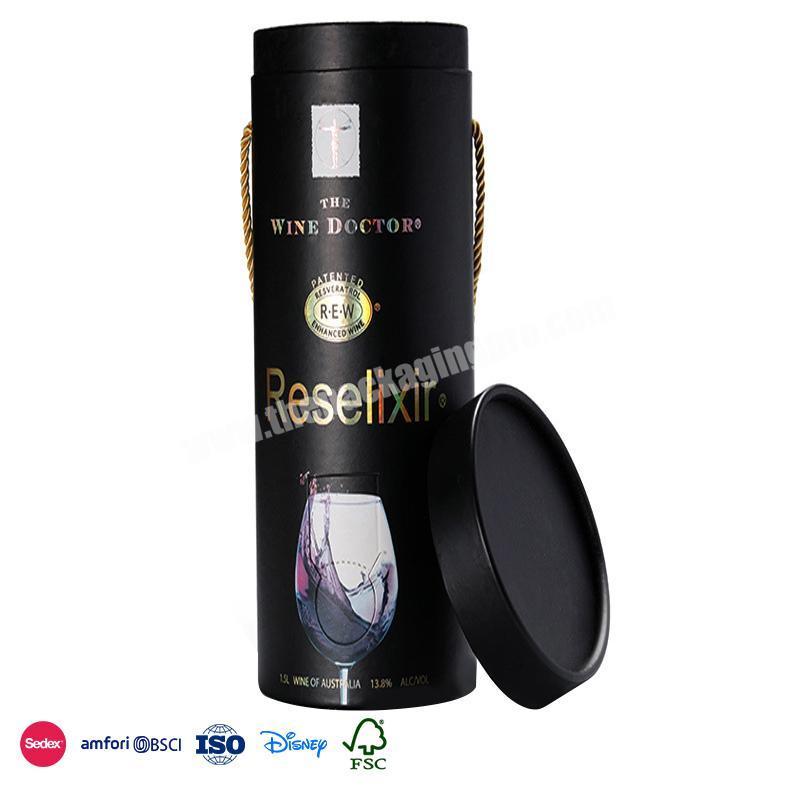 Hot Sale Professional Lower Price Cylindrical with icons box wine lunch bag for adult with compartment