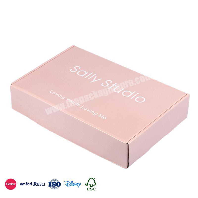Hot Sales custom Pink regular style can be customized personalized logo paper box gift packaging for clothing