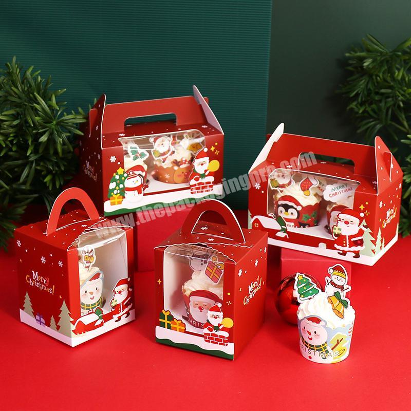 Hot Selling Bakery Boxes Customized Paper Cookie Box Decorative Christmas Pastry Box