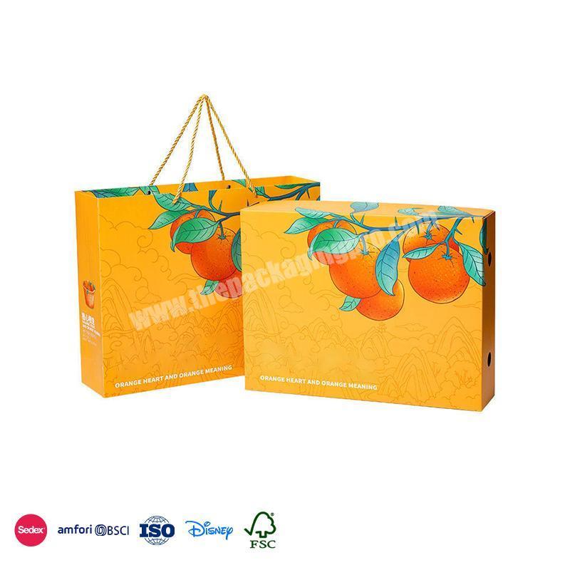 Hot Selling Product Custom Orange with fruit pattern with the same bag fruit and vegetable cardboard boxes factory
