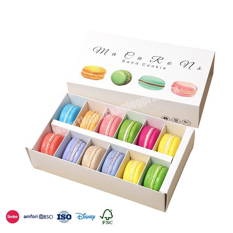 Hot Selling Product existing Degradable food material double row design with letter logo box for macaron