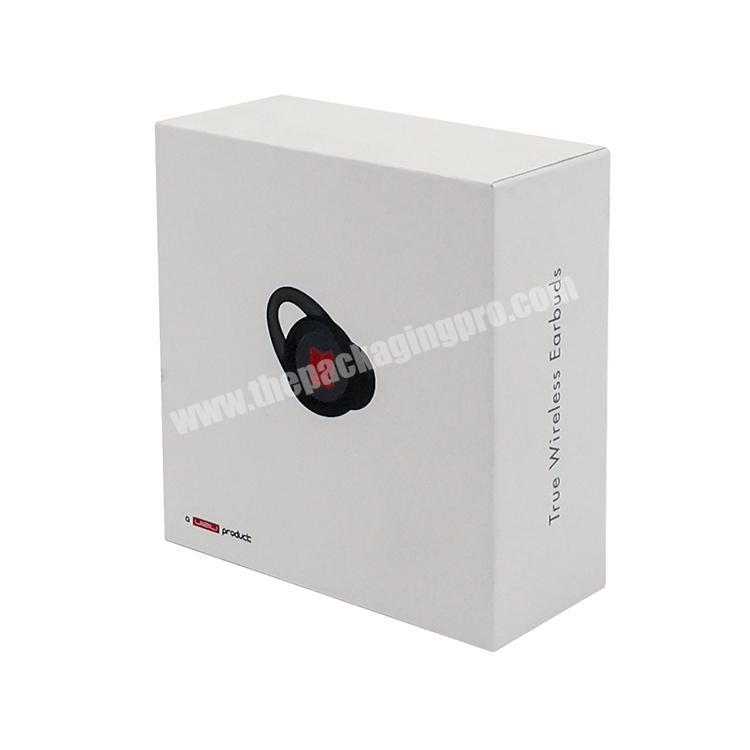 Hot Selling Telescope Box  Wholesale Earbuds Retail Box White Paper Wireless Earbuds Earphones Box