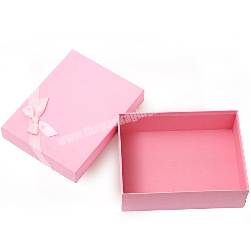 Hot sale square large gift box wholesale paper small cardboard custom empty clothing gift pink packaging box