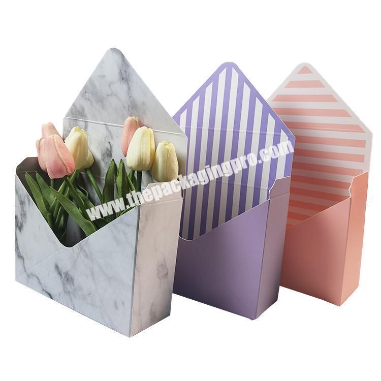 New arrival art paper box custom flower packaging gift enveloped flower box