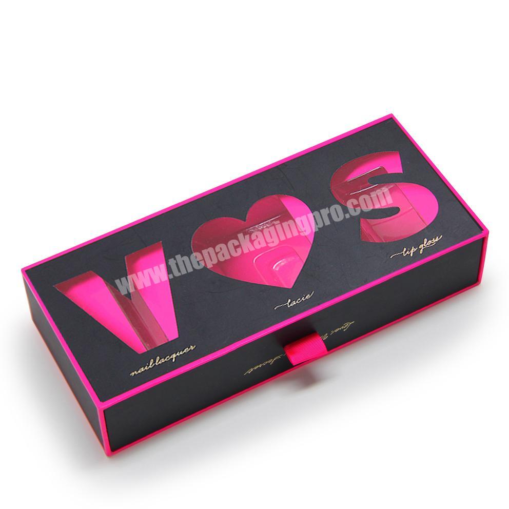 Korea custom design luxury drawer candle packing gift box with display window