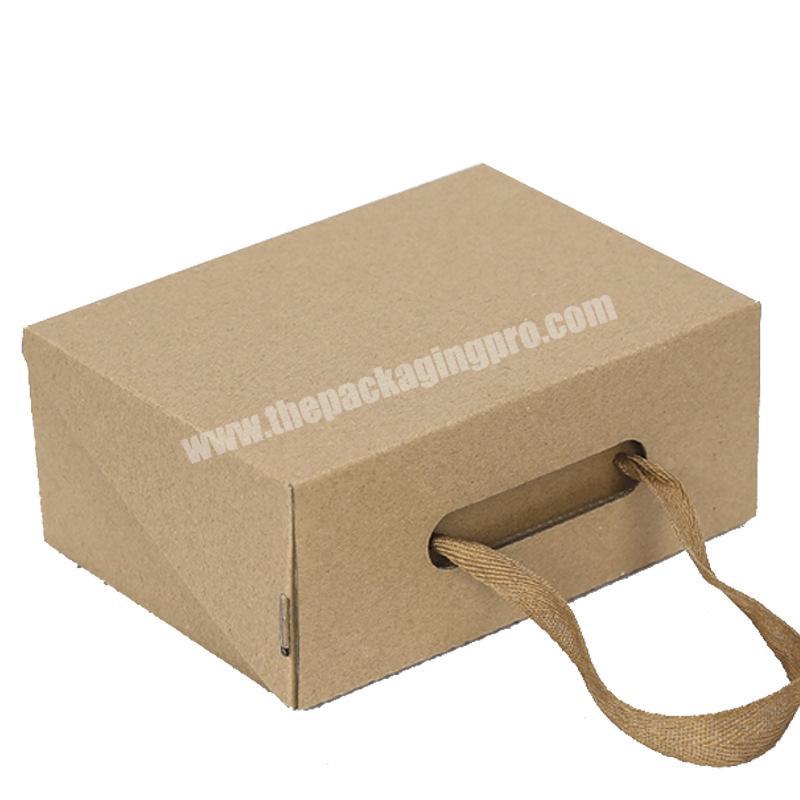 Kraft Custom Logo Folding Premium Luxury Recyclable Corrugated Paper Packaging Clothing Box Flip Top Gift Boxes With Handle
