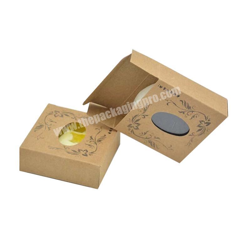 Kraft Paper Folding Paper Box With Transparent Window Soap Packaging Box