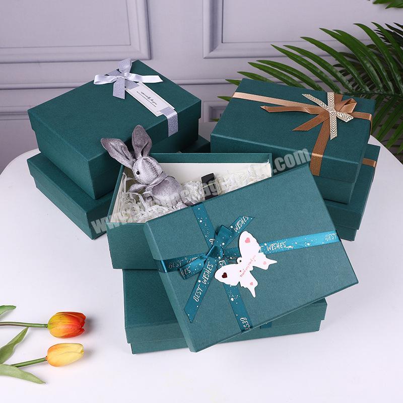 Large folding clothing two piece packaging gift box luxury printed custom rigid cardboard lid and base box
