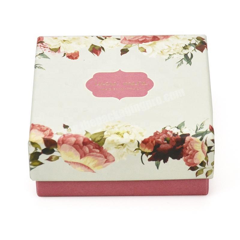 Lid and base printing jewelry paper gift  box design custom sweet packaging flower jewelry box